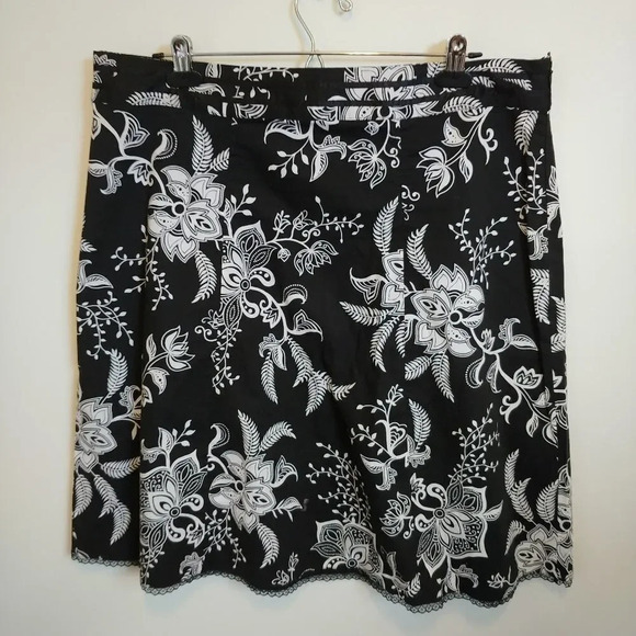 Beecher & Brook A-Line Bold Black & White Skirt XL - Picture 5 of 6